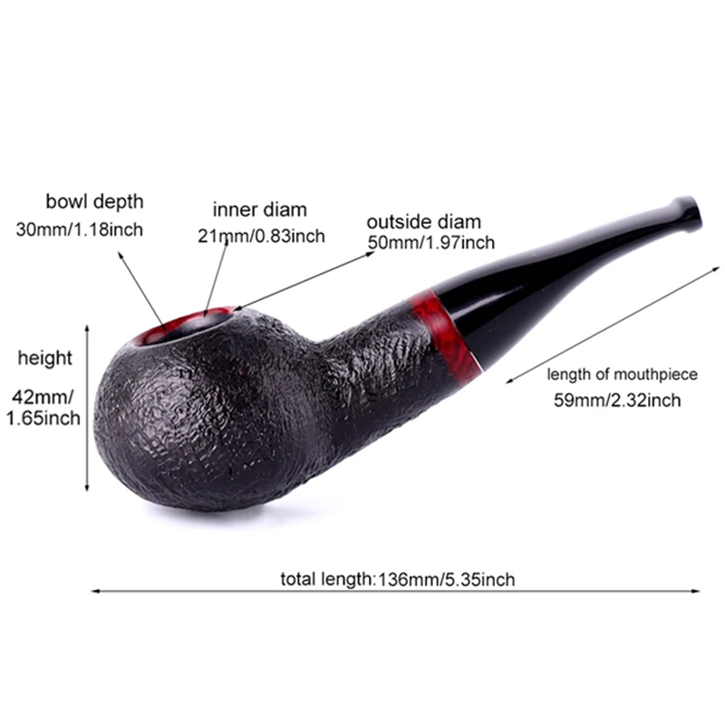 Classic Briar Wood Pipe 9mm Filter Smoking Tobacco Pipe Briar Pipe Smoking Pipes Tobacco Tube Free Tools Set Accessories