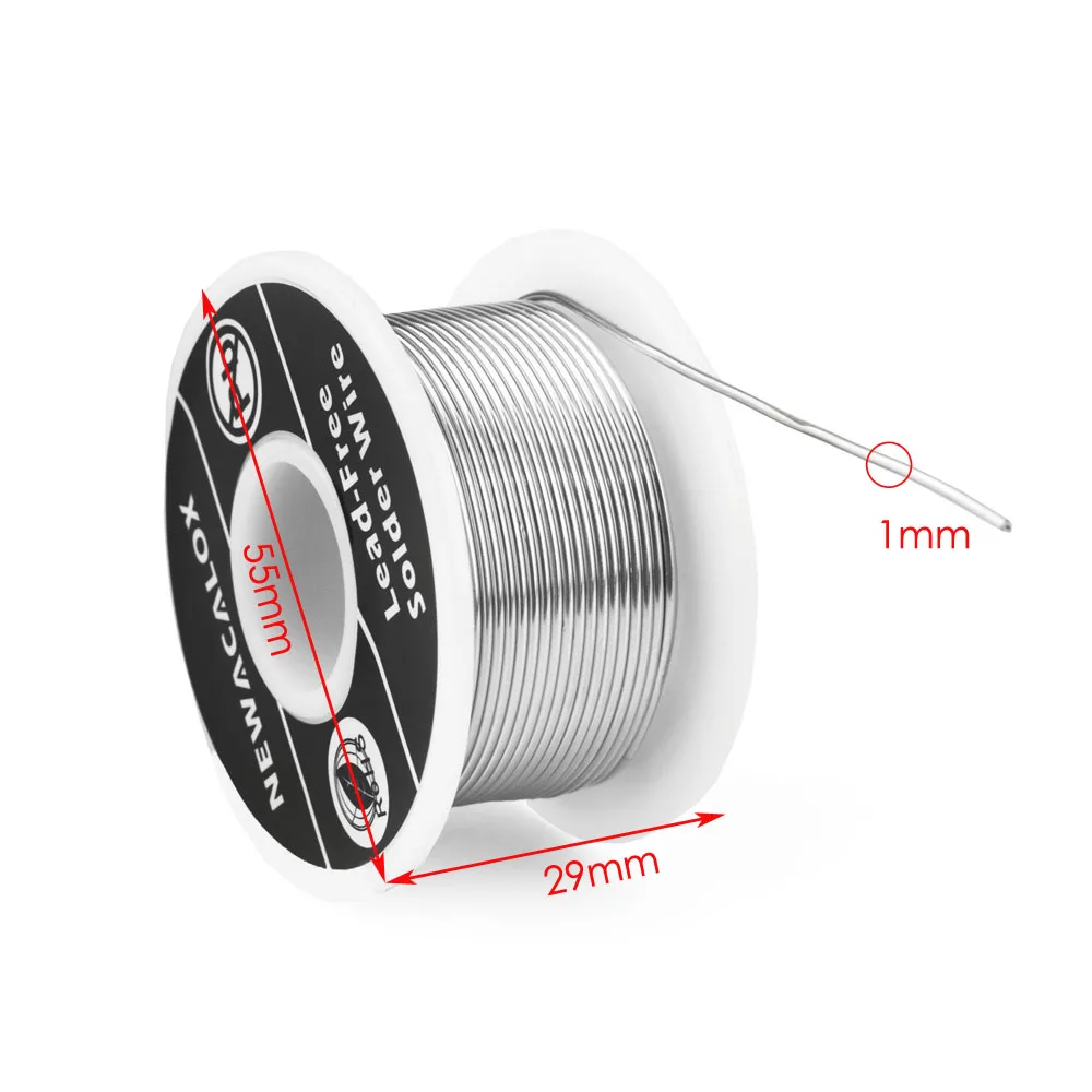 NEWACALOX 2PCS/Set 1mm New Welding Iron Wire Reel 100g/3.5oz Tin Lead Line FLUX 2.0% Silver Solder Wire 55*29mm for Soldering