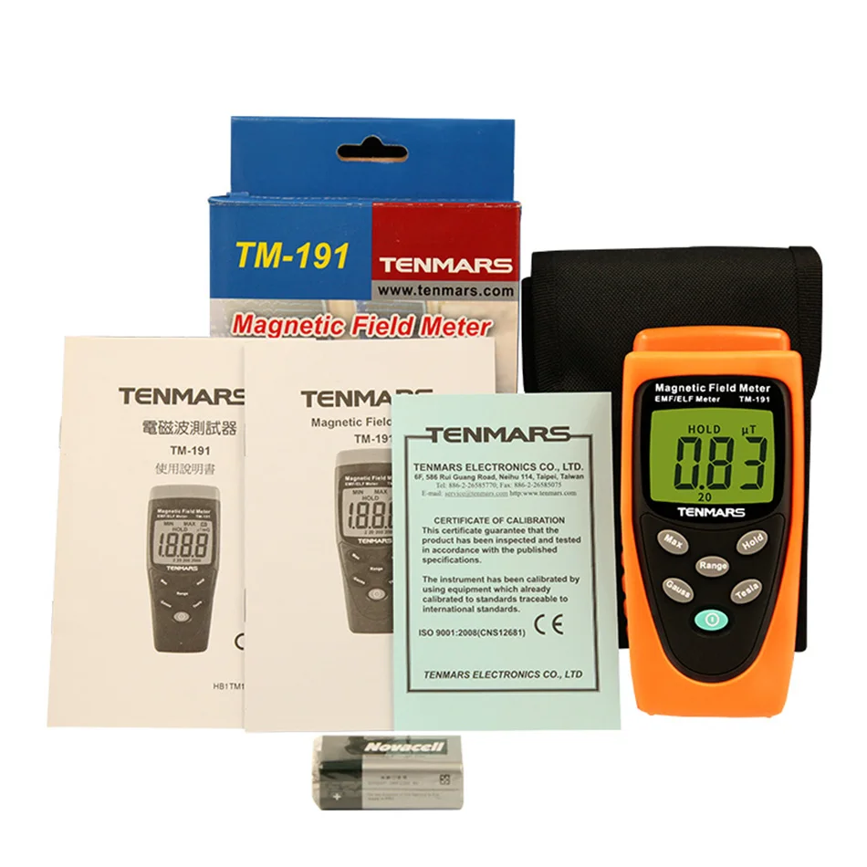 TM-191 Electromagnetic Wave Tester Gaussian Counter Magnetic Field Meter EMF 30 to 300 Hz Measuring Extremely Low Frequency