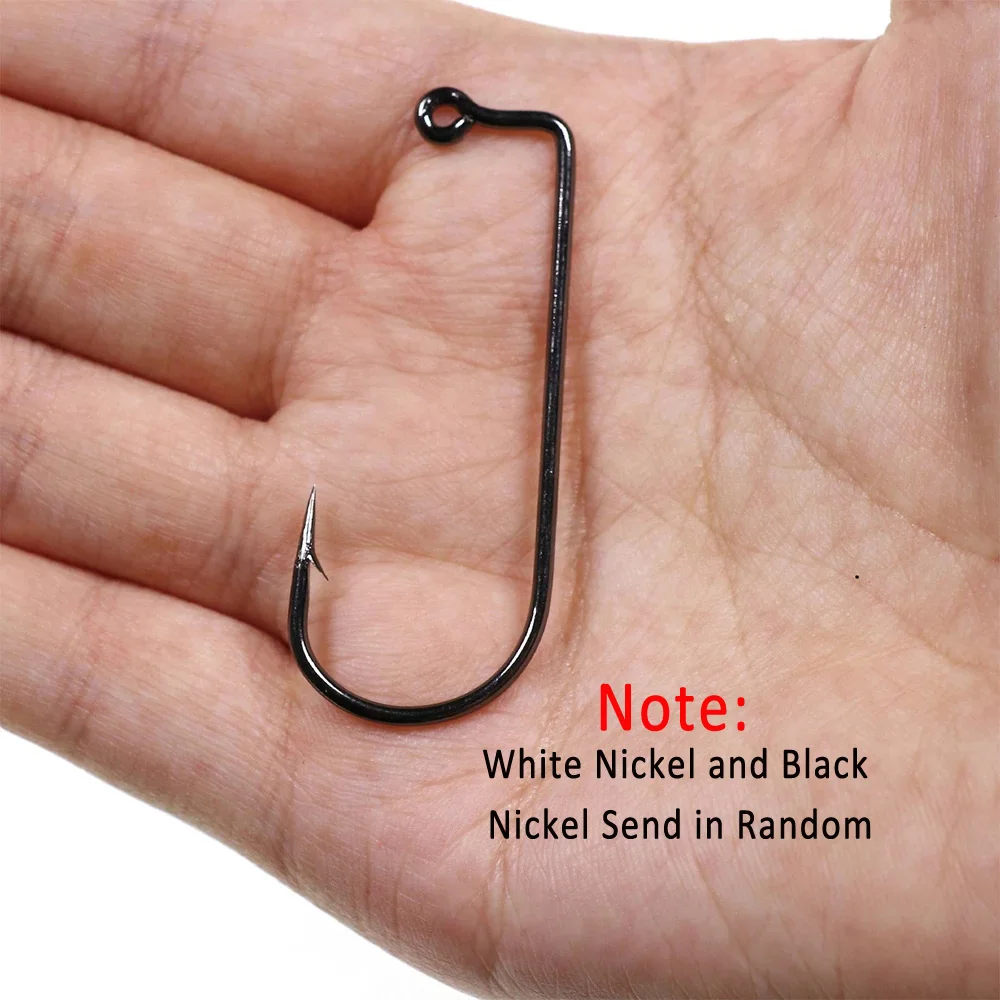 Bimoo 100pcs 8#~6/0# 90 Degree Aberdeen Jig Hook High Carbon Steel Wide Gap  Bent Saltwater Forged Long Shank Soft Worm Hooks - AliExpress 18