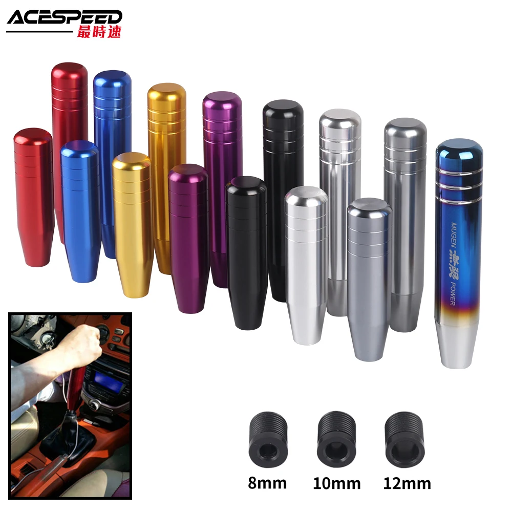 

13cm/18cm Mugen Gear Shift Knob Extended Long Manual Transmission Gear Stick Lever Shifter Knob Universal Aluminum Alloy