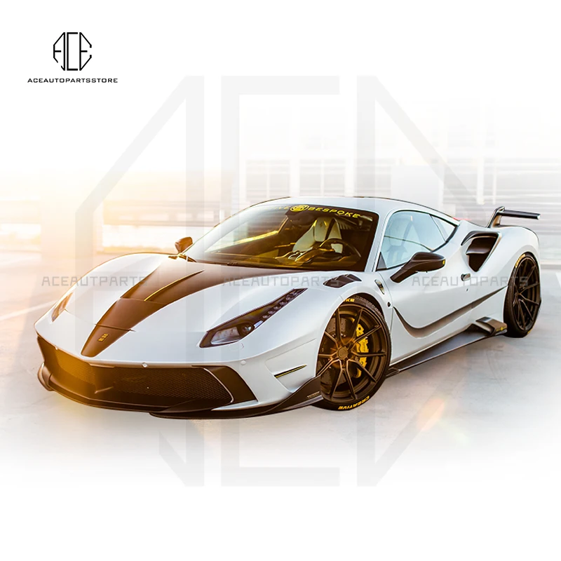 New Fashion M Style carbon fiber FRP body kit for Ferrari-488 GTB Spider high quality carbon fiber aerokit kit  auto accessories