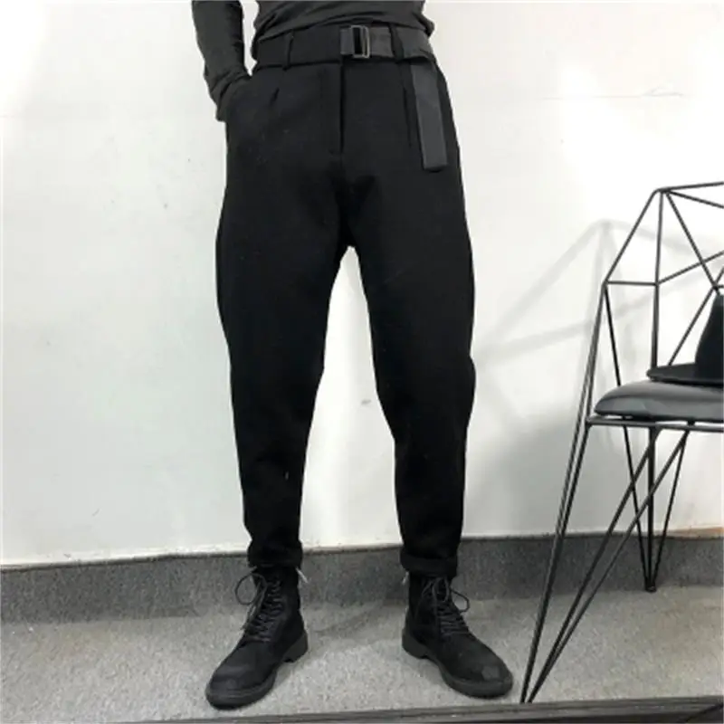 Men Recreational Trousers Autumn Winter New Fund Brunet Euramerican Style Vogue Adds Thick Conical Shape Slim Turnip Trousers