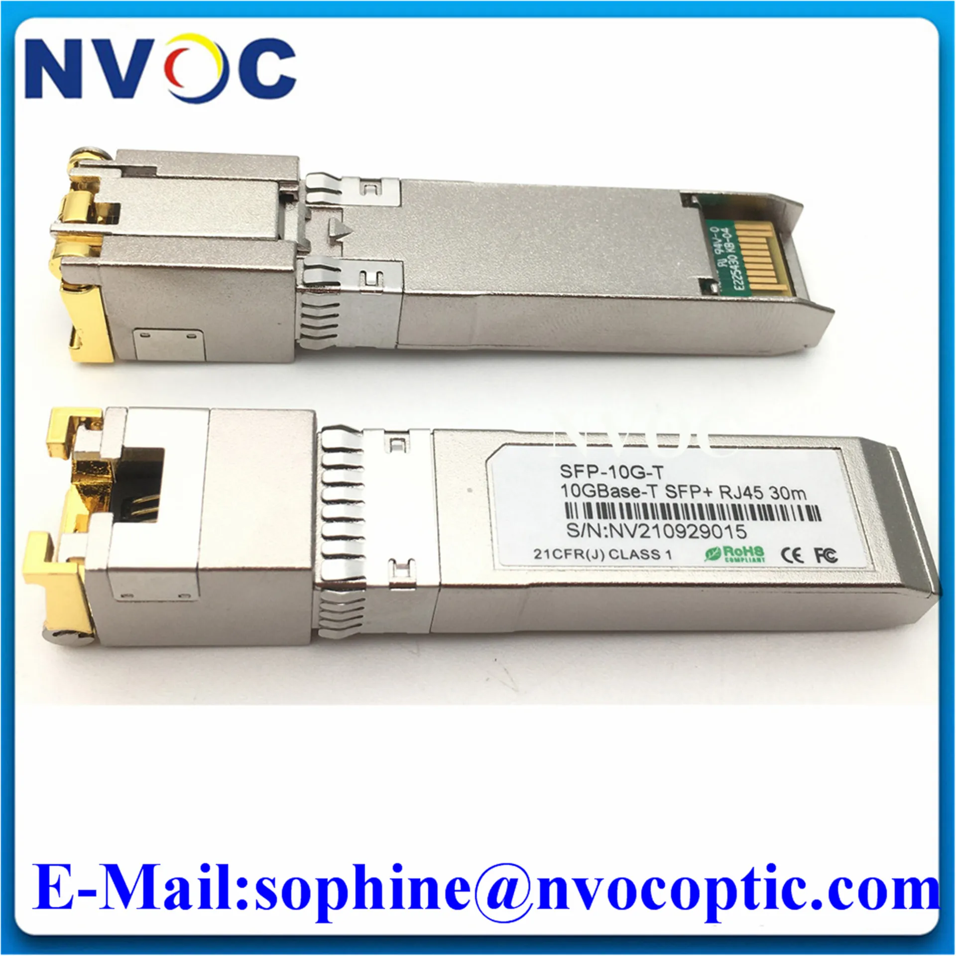 

Free Shipping 2pcs SFP-10G-T 10G Gigabit Ethernet 30M 10GBASE-T Copper RJ45 SFP+ Compatible with Cisco/Mikrotik SFP Switch