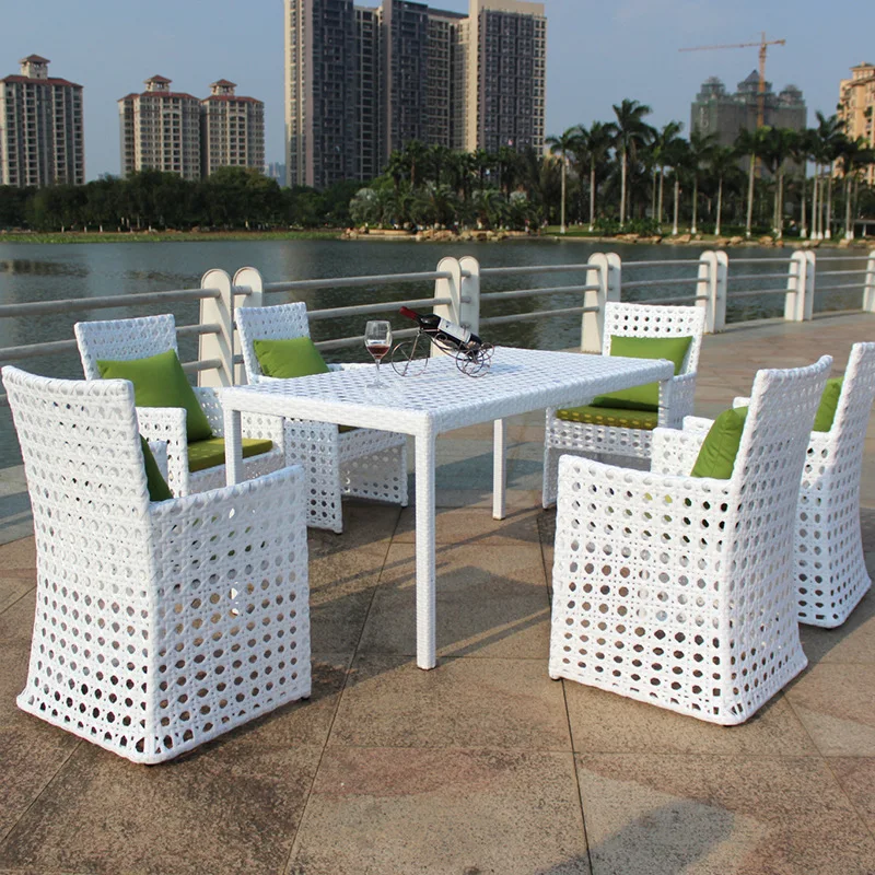 Foshan factory direct rattan chair five-piece balcony lounge chair combination outdoor garden rattan table and chair suite