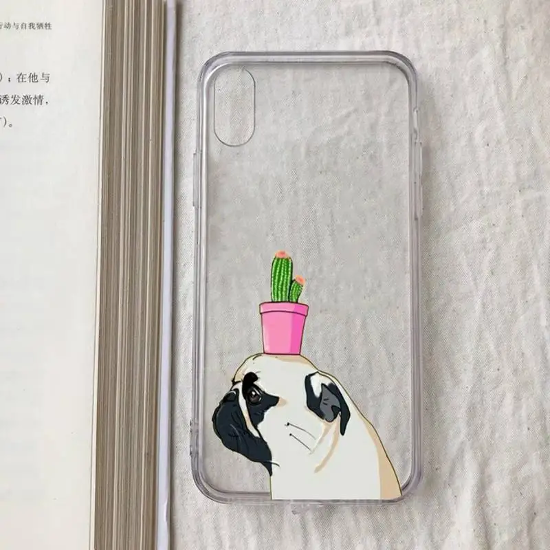 cute pug dog Phone Case for iPhone 11 12 13 mini pro XS MAX 8 7 6 6S Plus X 5S SE 2020 XR case