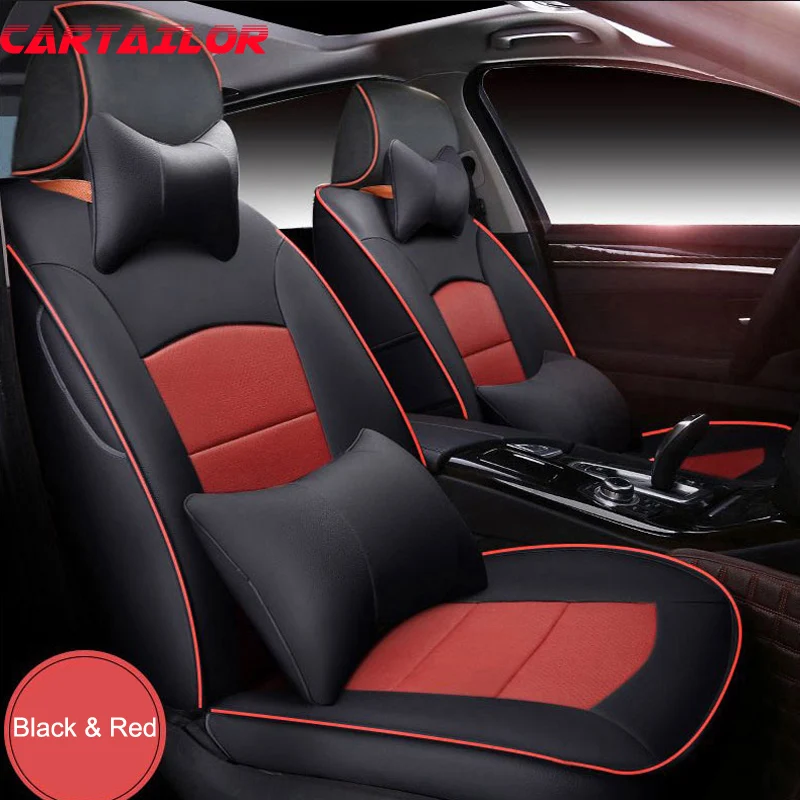 CARTAILOR Leather Car Seat Covers Accessories for Porsche Panamera Auto Styling Seat Covers Cars Seats Cushion Supports Airbags