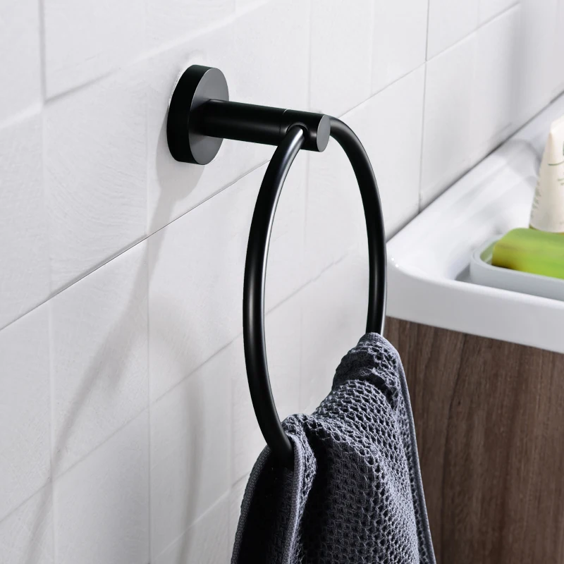 Matte Black Towel Bar Rail Rack Bathroom Hooks Soap Box Dispenser Towel Ring Toilet Brush Paper Holder Bathroom Accessories Set