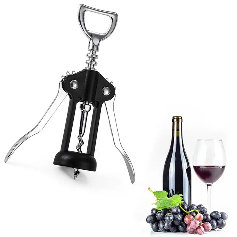 Portable Stainless Steel Red Wine Opener Wing Type Metal Wine Corkscrew Bottle Openers Corkscrews Wine Cork Remover