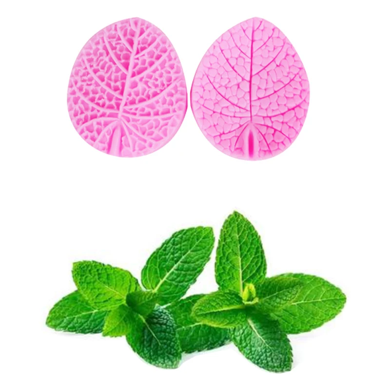 M365 Mint Leaf Petal Silicone Mold 3D Fondant Decoration Clay Mould Baking Cake Tool