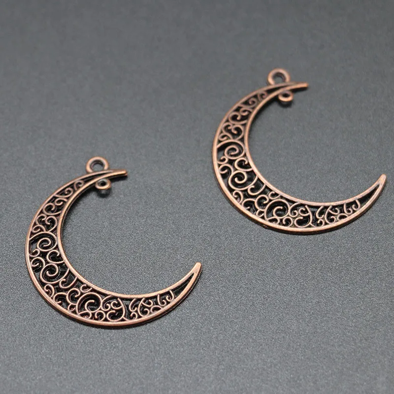 Mibrow 20pcs/lot Vintage 7 Colors Moon Charms Pendant 37mm Size Moon Charm for DIY Jewelry Making Findings