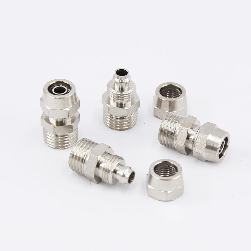 1 PC PC8-02 Thread Through KPC4/6/8/10/12 Series Metal Pneumatic Air Pipe Quick-Screw Coupling