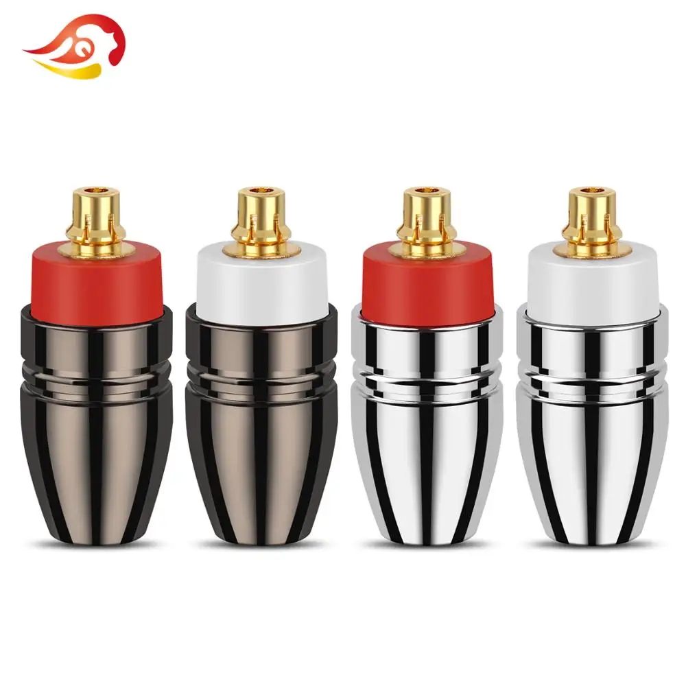 

QYFANG Stereo Adapter Aluminum Alloy Plug Audio Jack Gold Plated Copper Earphone Pin Wire Connector For m7 m9 z1r HiFi Headphone