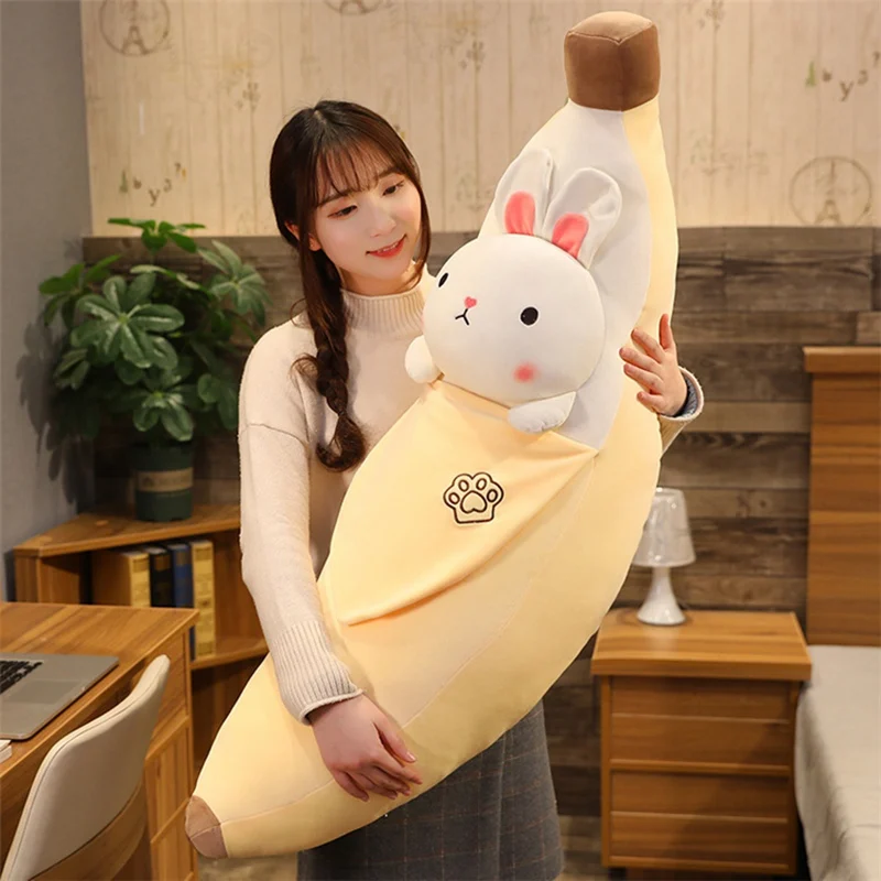 Cute Cartoon Banana Plush Toy Soft Fruit Plushie Cat Rabbit Shiba Inu Pillow Super Soft Kids Toys Baby Home Decor Birthday Gift