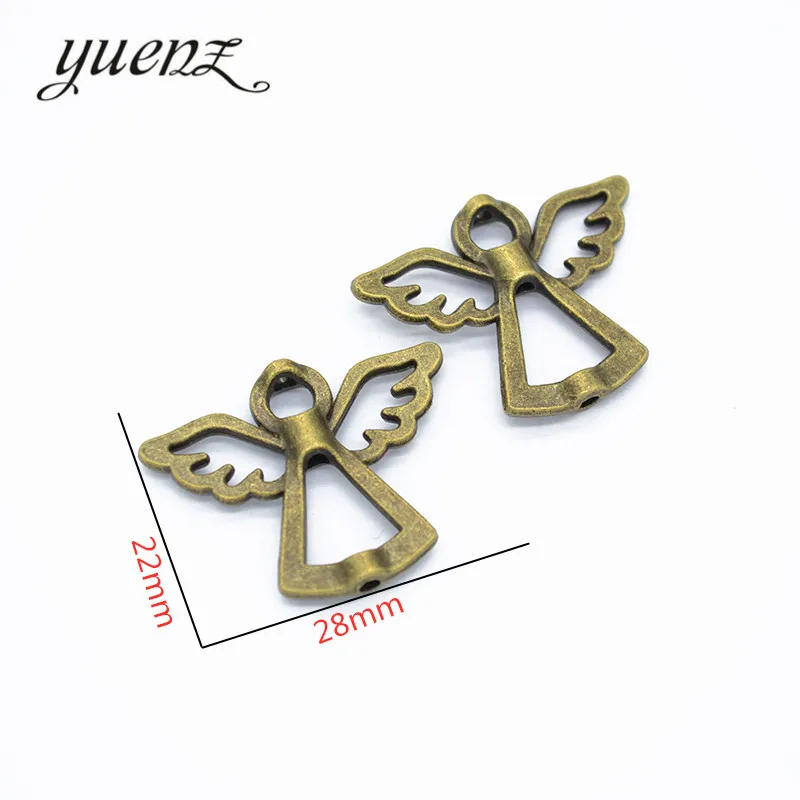 15 pcs/lot angel Antique Silver Plated Bracelets Charm Pendants Fashion Jewelry Making Findings DIY Charms Handmade 4218B