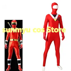 Ninja Sentai Kakuranger Red Yellow Black with inner hood and gloves Cosplay Costume,Custom Size Customize Halloween