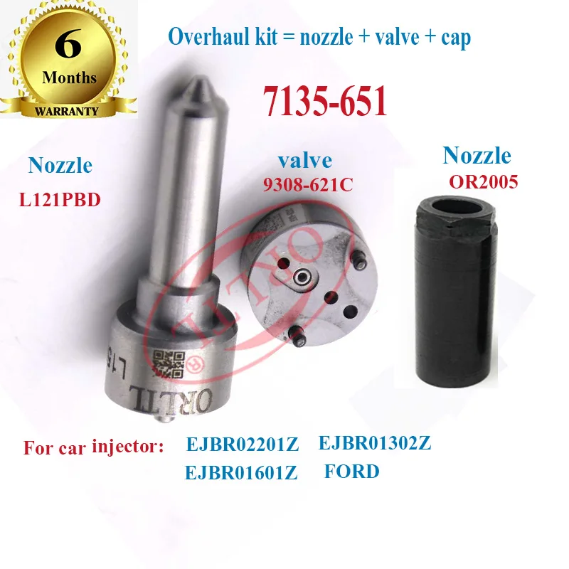 NOZZLE L121PBD INJECTOR VALVE 9308-621C  +NUT  REPAIR KITS (7135-651) FOR EJBR01302Z  EJBR02201Z EJBR01601Z  1S4Q9F593AF