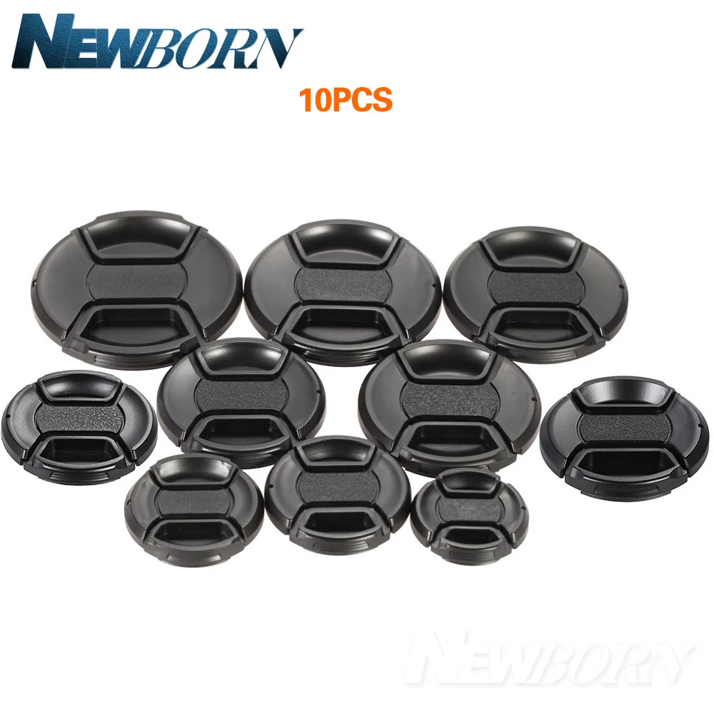 10pcs 49mm 52mm 55mm 58mm 62mm 67mm 72mm 77mm Center Pinch Snap-on Front Lens Cap For Camera Lens Filters