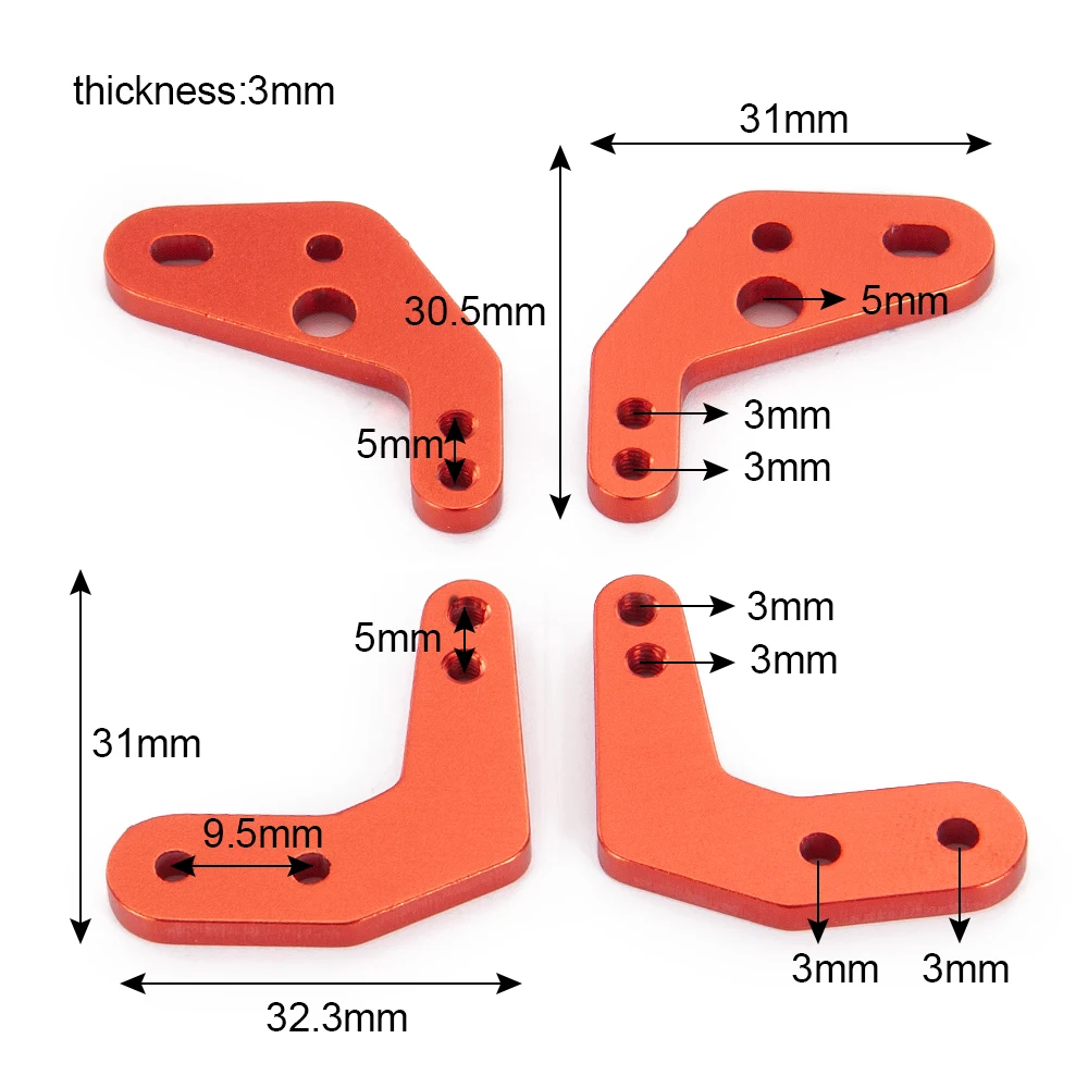 AXSPEED 4 sztuk Shock uchwyt absorbera wysokość stojak kątowy wieża Shock zawieszenie rozszerzenie góra dla 1/10 Axial SCX10 II 90046