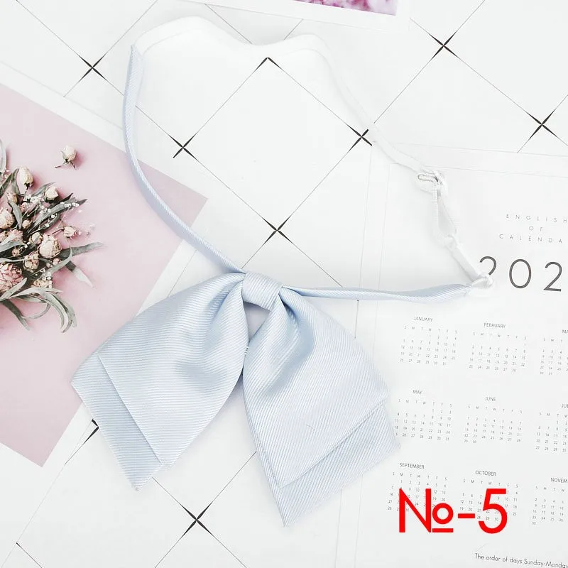 Ladies Bank New Solid Collar Bow Tie Women's Cute Bow-knot Japanese Girl Bowtie Butterfly Cravats Suits Jk Uniform Accessories