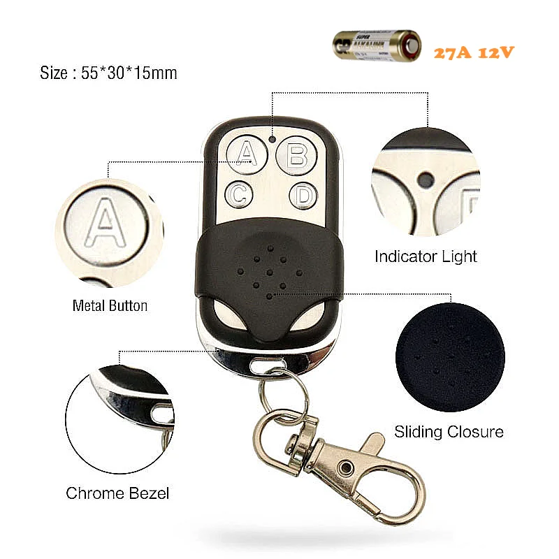 Commutateur de télécommande sans fil, récepteur de citations pour garage, éclairage, porte électrique, AC 85 ~ 250V, 10A, 2200W, 2CH, 2 gangs RF, 433MHz