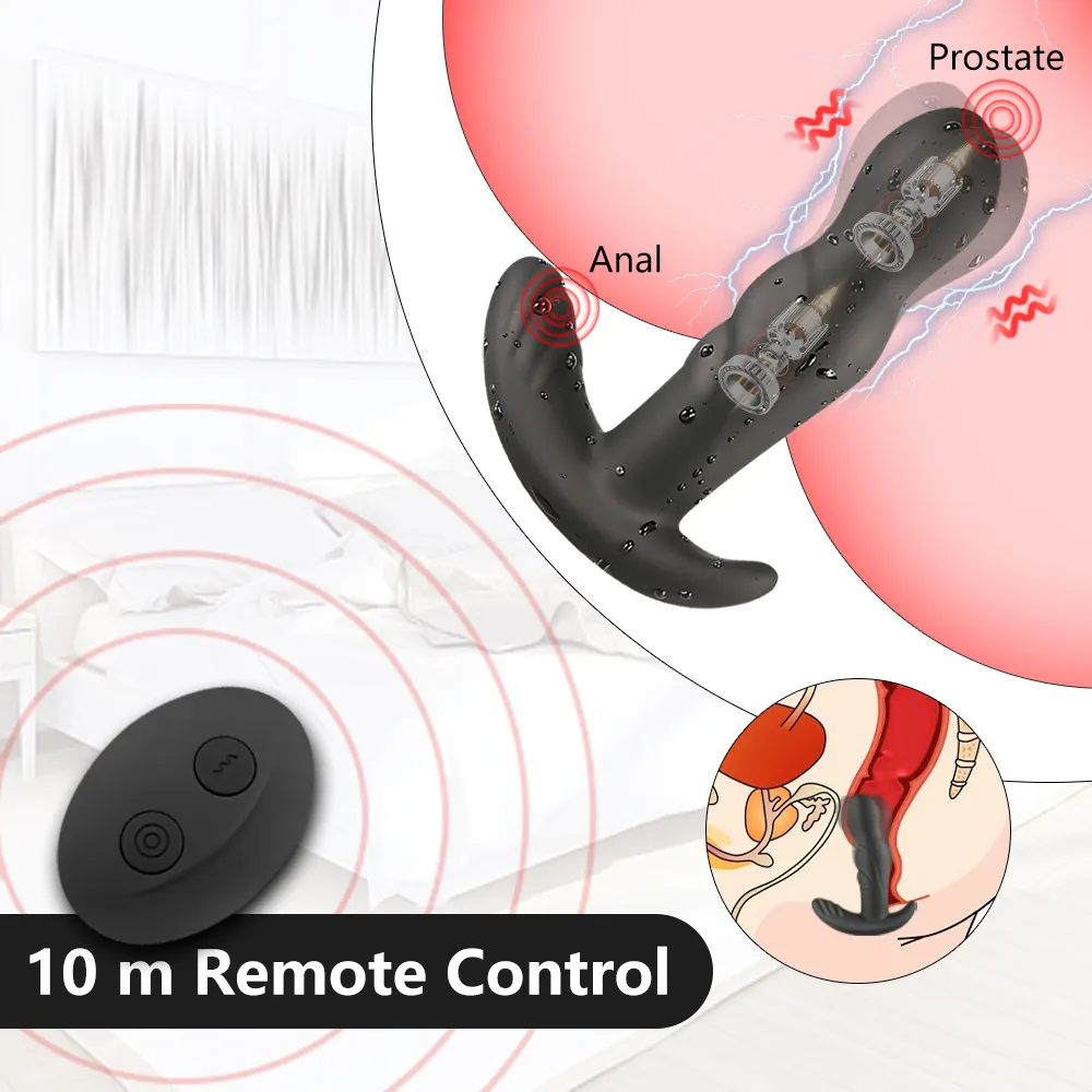 360 Degree Prostate Massager Rotating Anal Vibrator Male Masturbator Butt Plug Vibrators Sex Toys For Men Prostate Stimulator