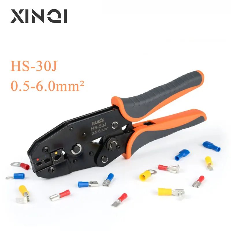 IWISS IWS-30J 0.5-6mm² Crimping Pliers Multi Hand Tools Insulation Ring&Spade Terminals 9 Inch Crimping tool