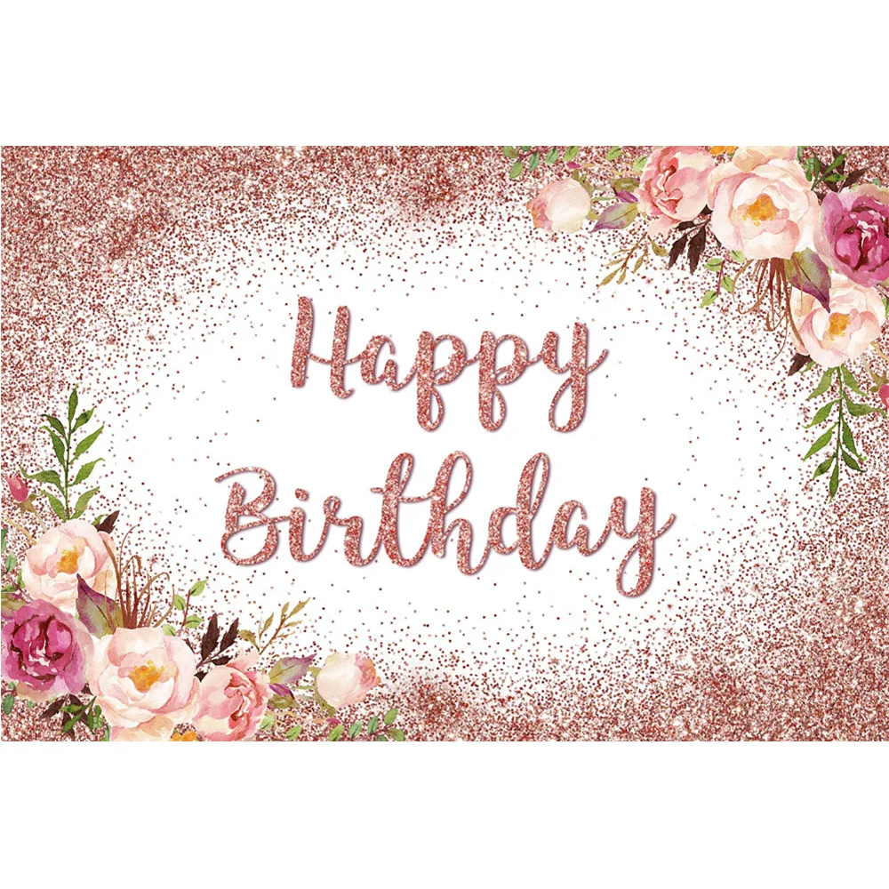 خلفية لامعة من الذهب الوردي لعيد ميلاد سعيد ، زهور منقطة ، زينة خلفية لحفلات أعياد الميلاد ، صورة مخصصة