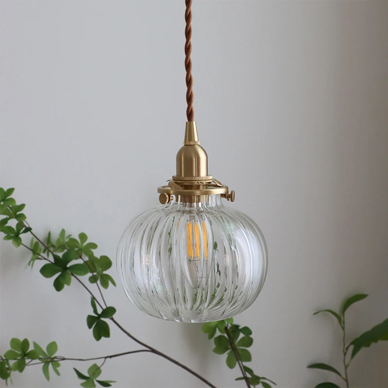 Japanese Style Glass Ceiling Chandelier Lighting Modern Minimalist Bedside Reading Lamp Led Pendant Lights Chandelier Crystal