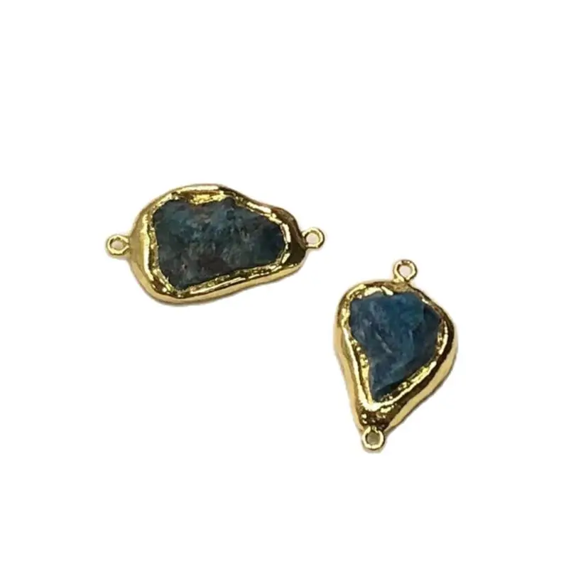 WT-C302 Special Wholesale double Natural Crystal Gem Stone Connector Charms Lock Components for DIY Jewelry Making Chic Lady