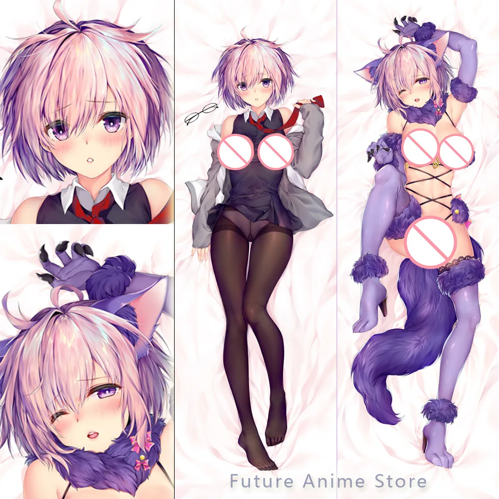 Dakimakura Mash Kyrielight Fate Grand Order FGO funda de almohada de cuerpo de tamaño real con estampado de Anime a doble cara