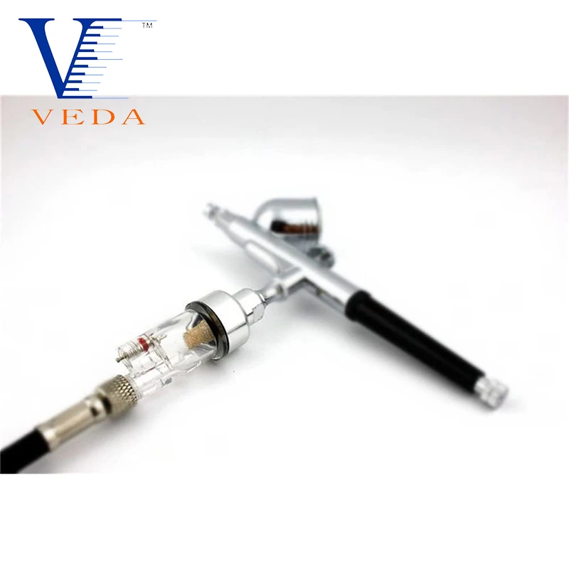 Imagem -02 - Mini Separador em Linha de Aerógrafo para Suprimentos Filtro de ar e Armadilha de Água para Conexões em Aerógrafos e Mangueiras com Roscas de 8