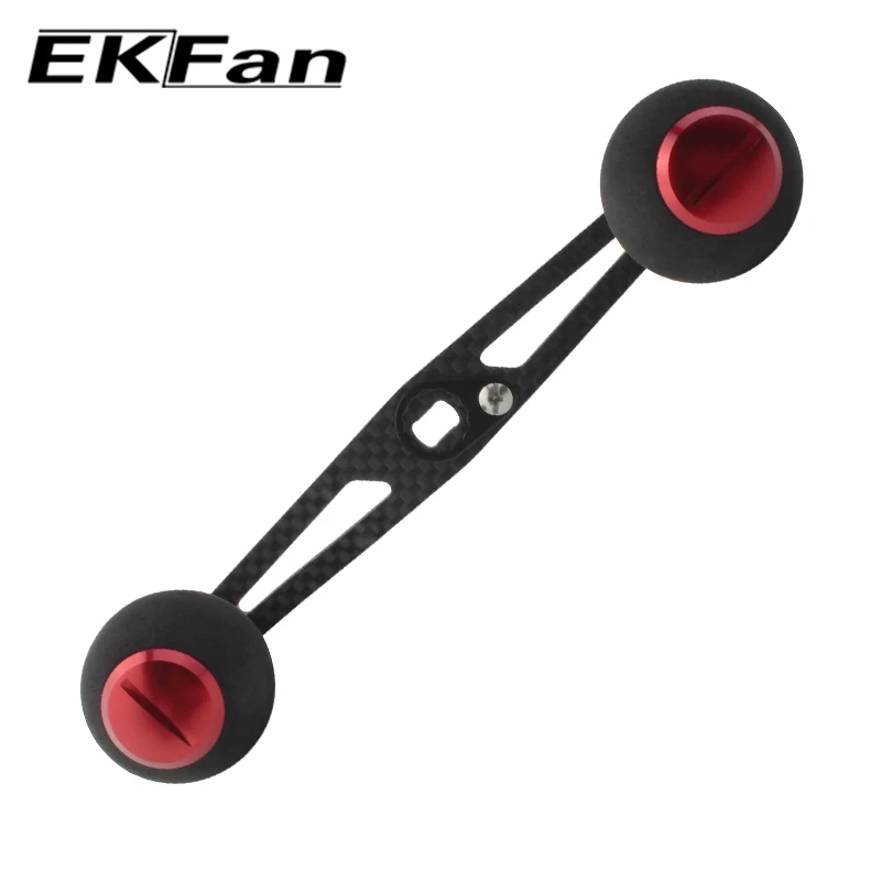 EKFan  Black EVA Knob With Length121mm 8*5mm Hole Carbon Fiber Fishing Reel Handle For Baitcasting Fishing Reel Rocker