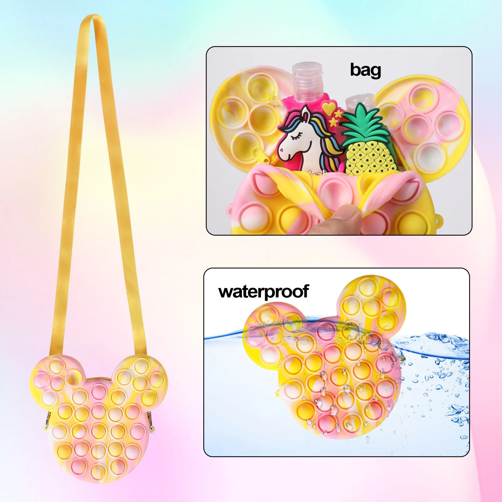 Coin Purse Finger Toys Pops Its Simple Dimple Anti Stress Toy Push Bubble Stationary Bag Poppit Finger Reliver Stress Toys