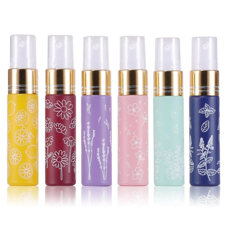 

120PCS Mini Perfume Spray Bottle 10ml Colorful Frosted Glass Mist Sprayer Empty Bottles DIY Containers for Essential Oil