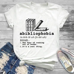 Abibliophobia T Shirt Book Lover Reader Gift Tee for Bookworm Gifts Graphic Cotton Shirt