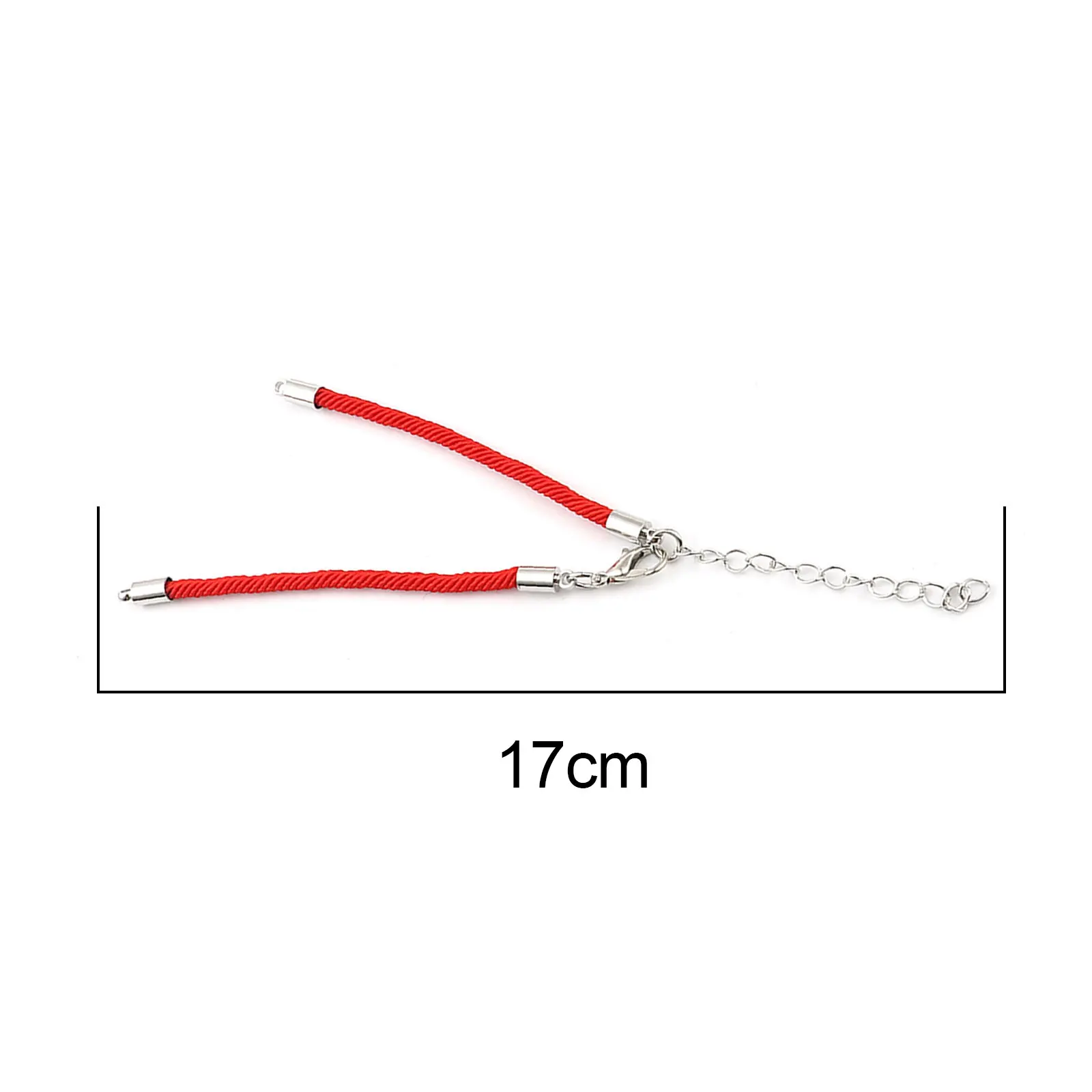 Black/Red Adjustable Polyamide Nylon Braiding Braided Bracelets Silver Color/Gold DIY Making Jewelry Findings 17cm Long, 10 PCs