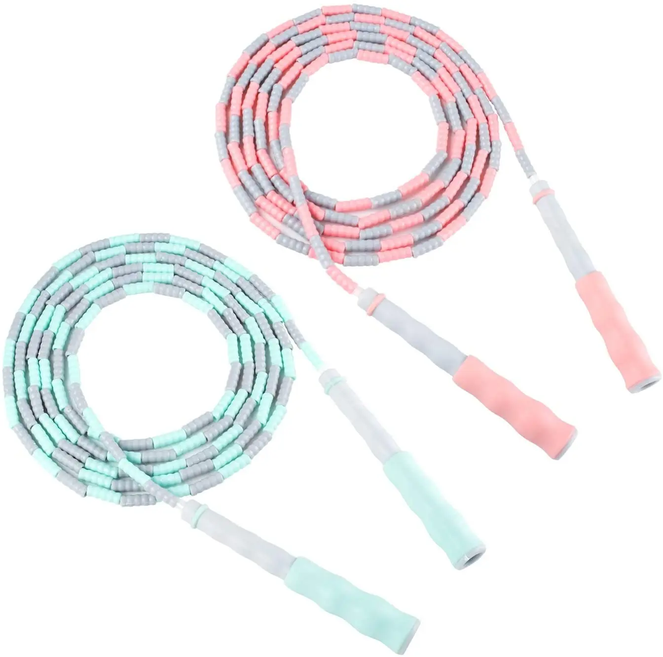 

Soft Beaded Jump Rope Non-Slip Handle Adjustable Tangle-Free Segmented Fitness Skipping Rope Keeping Fit Training Playing