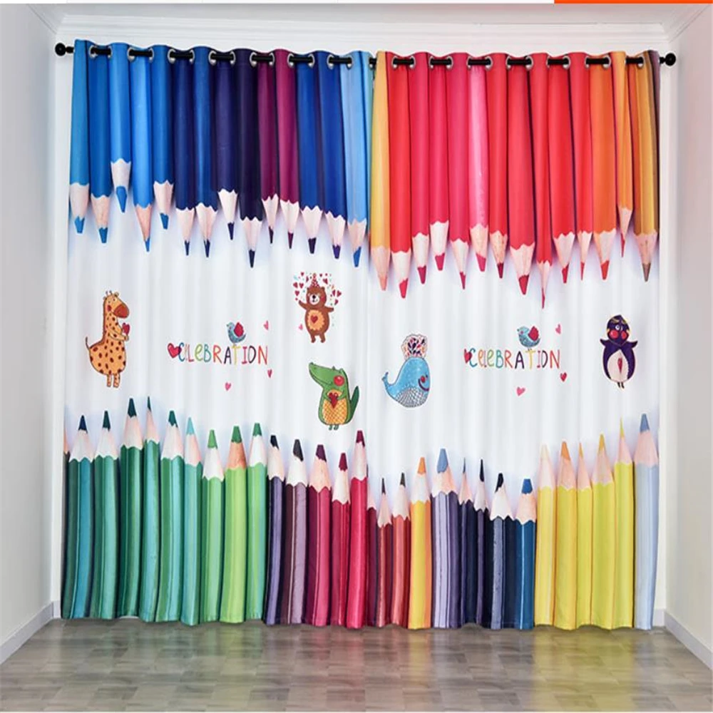 

New custom children's room cute cartoon boy girl bedroom Wind and cold protection 3d curtains