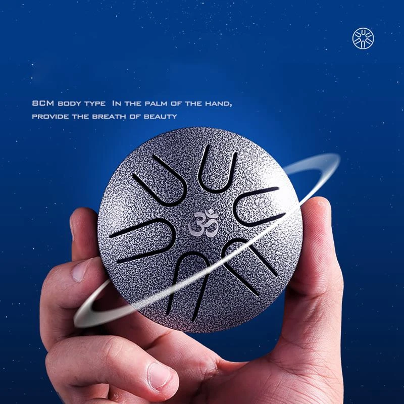 

3 Inch Mini Steel Tongue Drum 6 Tones Ethereal Drum With Mallets For Kid Beginner Christmas Gift Musical Percussion Instruments