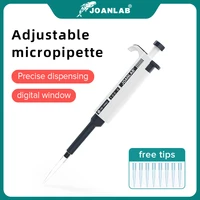 Pipeta de laboratorio de tienda oficial JOANLAB, equipo de laboratorio de micropipeta ajustable Digital de un solo canal de plástico con puntas de pipeta