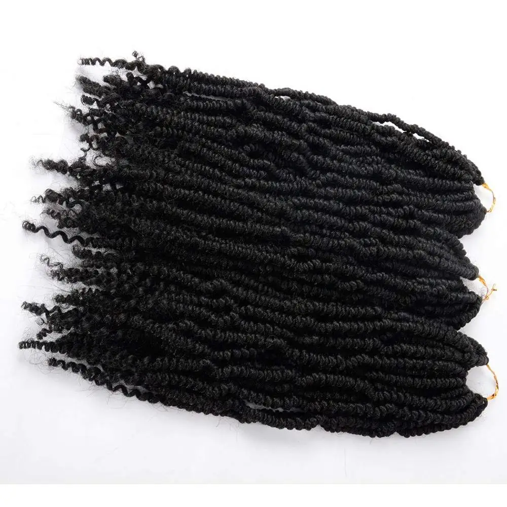 Crochet Spring Twist Hair Pretwisted 10 inch Bomb Twist Fluffy Spring Twist Crochet Hair Pre looped Synthetic Hair