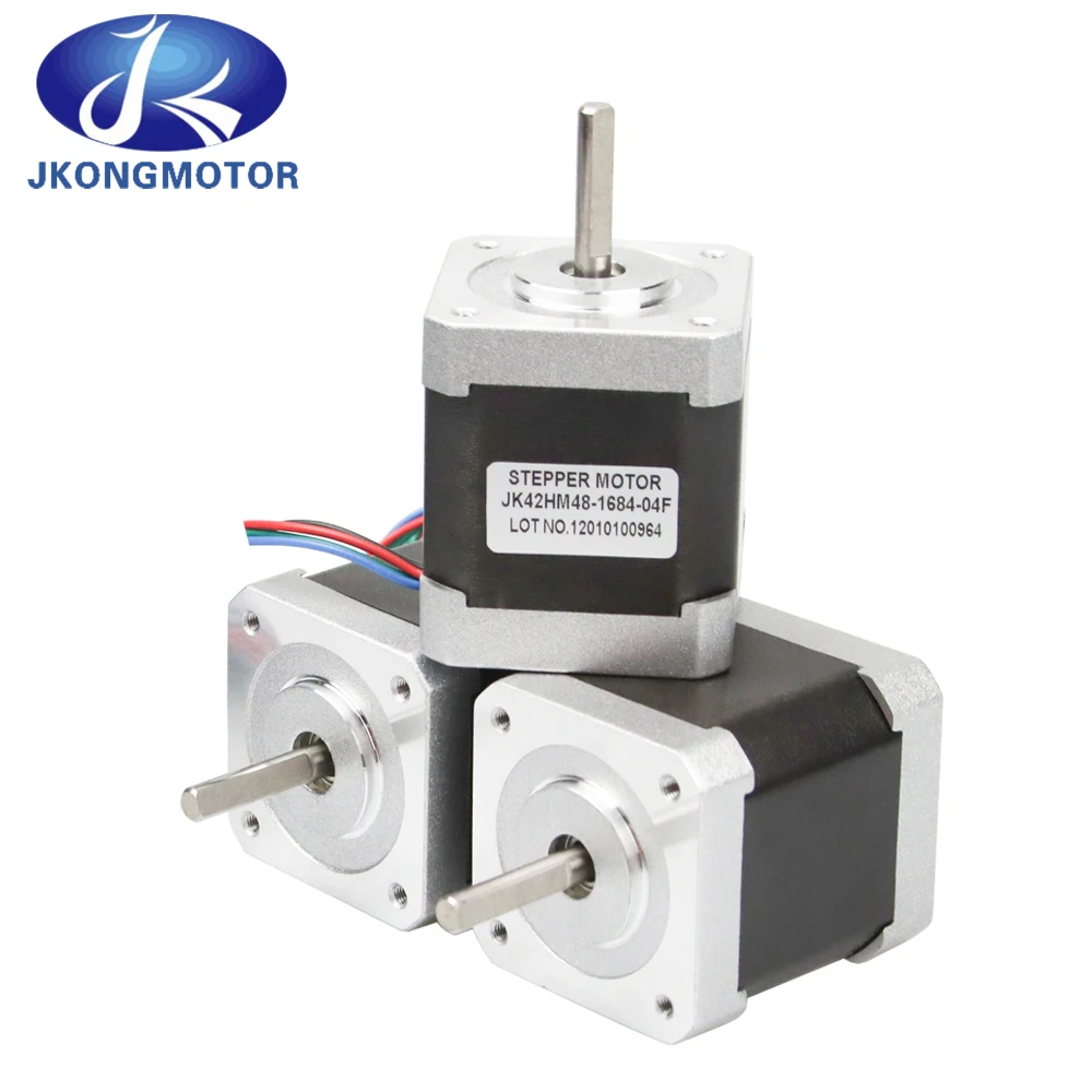 Jkongmotor 0.9 Degree Step Stepping Stepper Motor Nema 17 JK42HM48  44Ncm 1.68A 48mm 4-lead DIY CNC 3D Printer