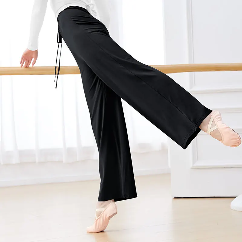 Wide Leg Pants Modal Fitness Yoga Pants Black Women Dance Ballet Pants High Waist Loose Pants Training Running Sports Pants