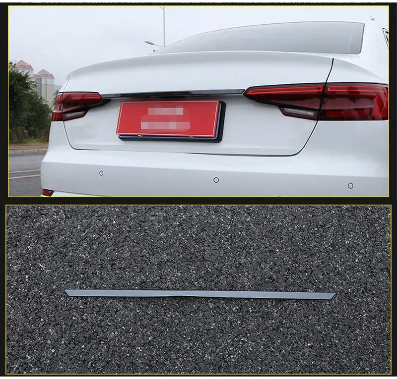 STAINLESS STEEL Rear Tail Tailgate Trunk Lid Molding Decoration Streamer Cover Trim Fit For Audi A4 B9 Sedan 2016 2017 2018