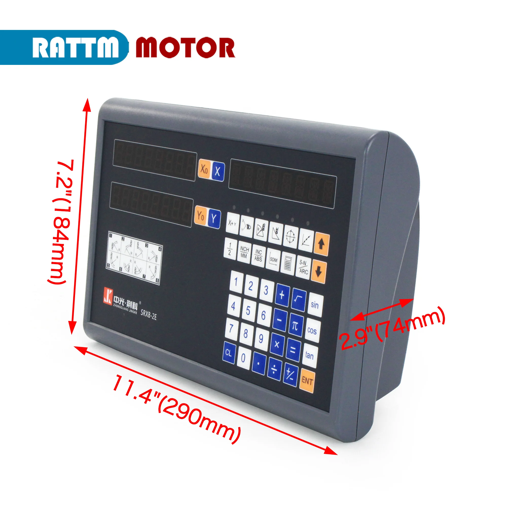 2 Axis LCD Digital Readout Dro Kit With 2pcs of Linear Grating Ruler Scale For Milling  Lathe Drill Machine