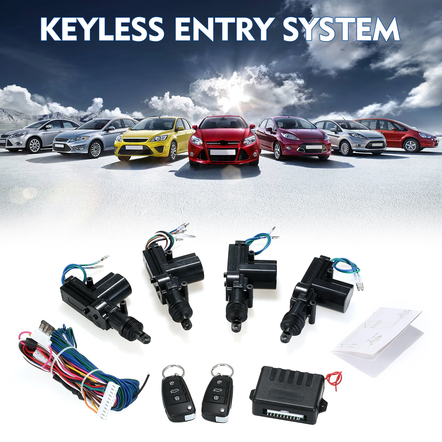 12V Universal Car Remote Central Kit Locking Keyless Entry System with 2 Remote Control Trunk Pop High Quality