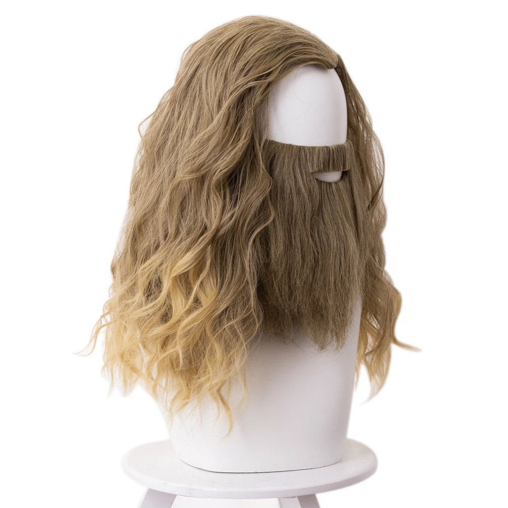 Cosplay Costume Wig Fat Thor 45cm Blonde Curly Heat Resistant Synthetic Hair Wig + Wig Cap