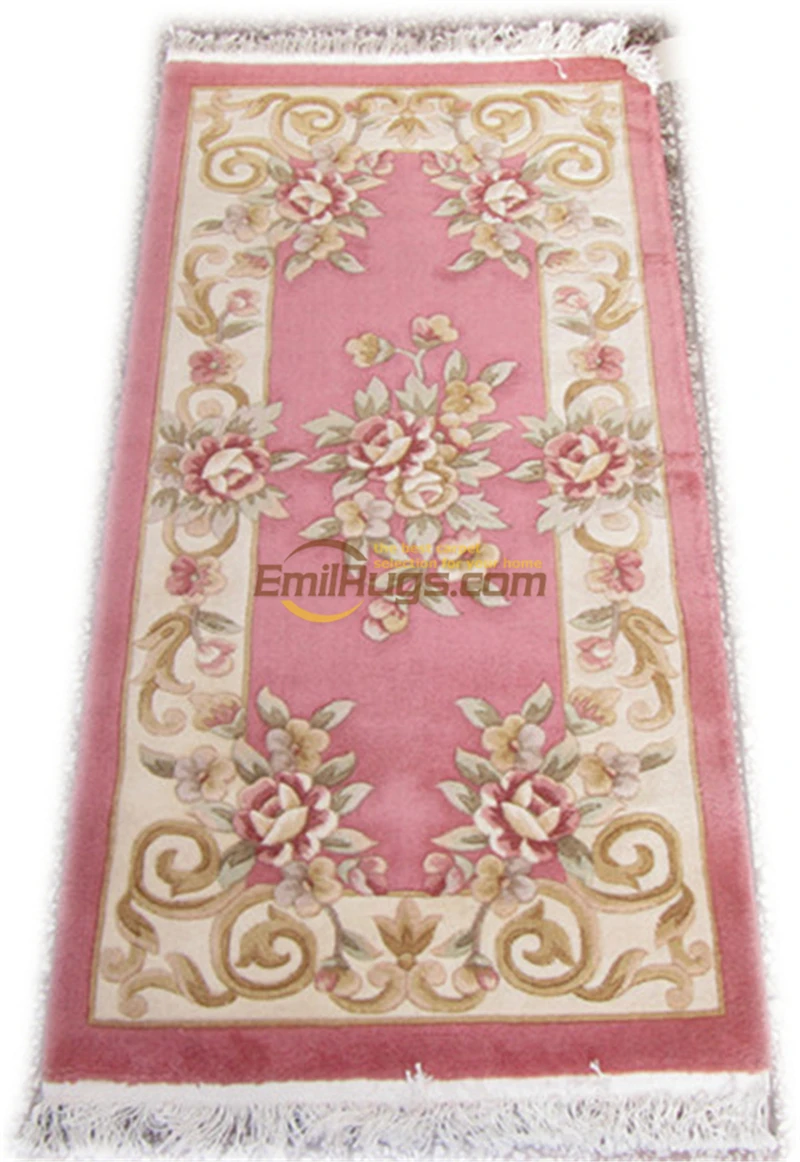 

Hand Made Old European Savonnerie Design Wool Carpet Handmade Mandala Area Runner Ethnic Style Wool Knitting Carpets