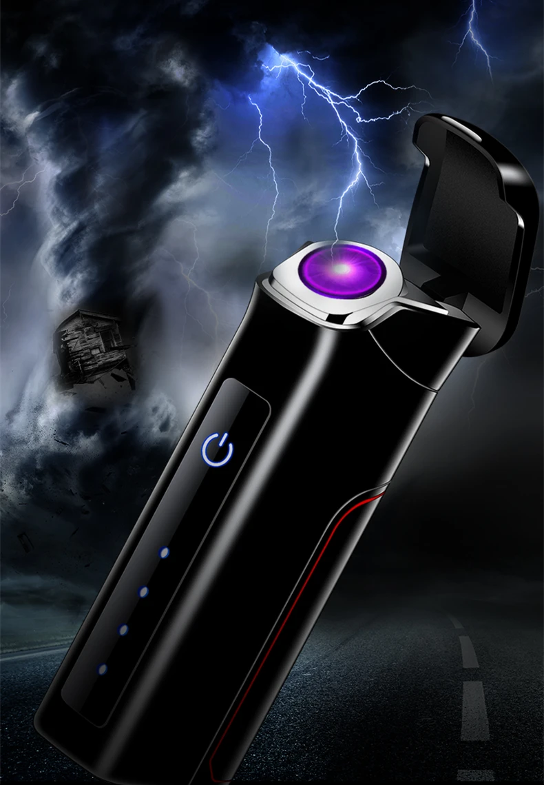 Arc Removable Battery Lighter Touch Sensing Rotating Current  Lithium Isolation LED Power Display Gift Selection Electric Lighte